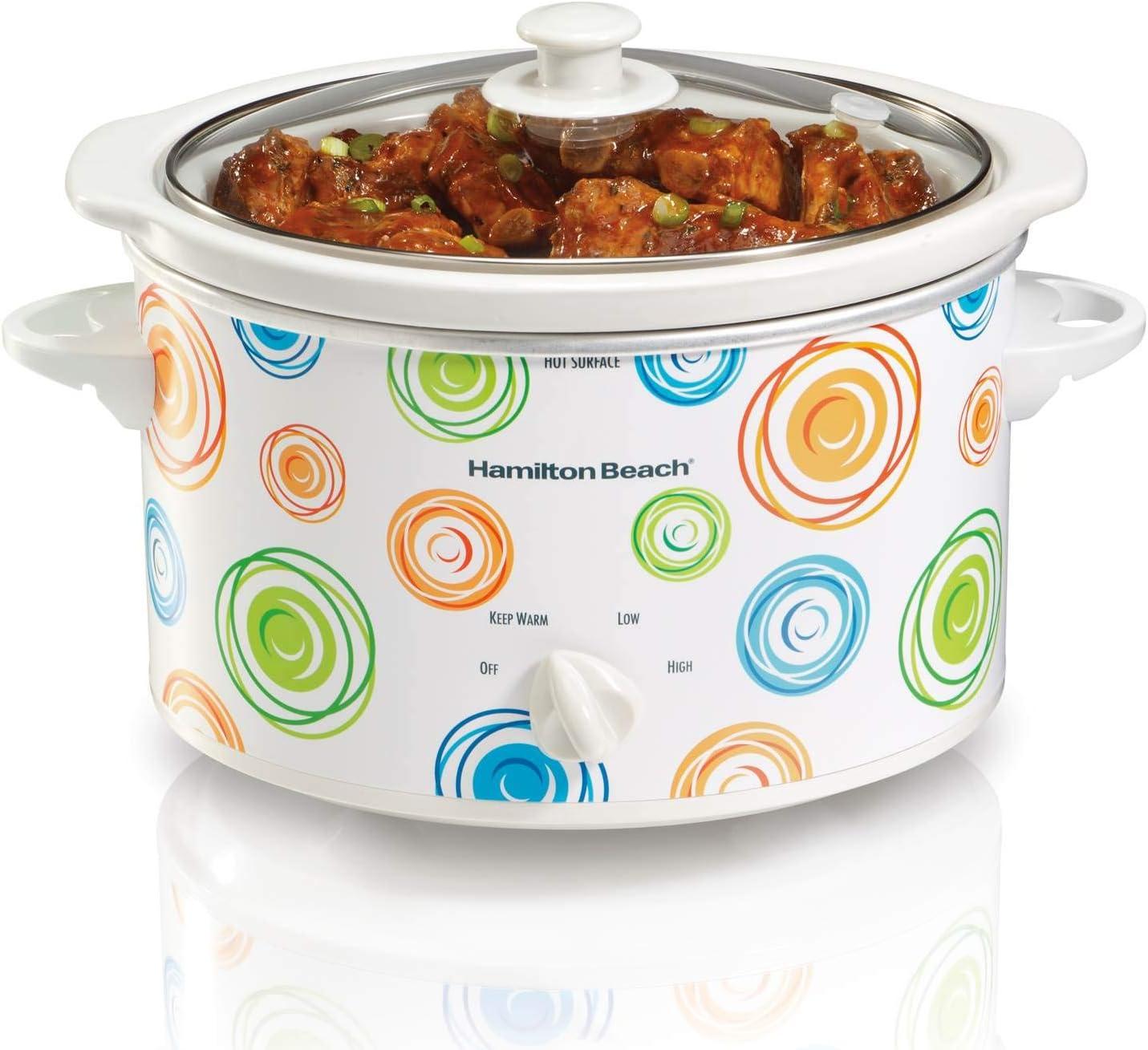 imageHamilton Beach 7Quart Portable Slow Cooker Serves 8 Dishwasher Safe Crock Lid Latch Strap for Travel Brushed SilverMulticolor